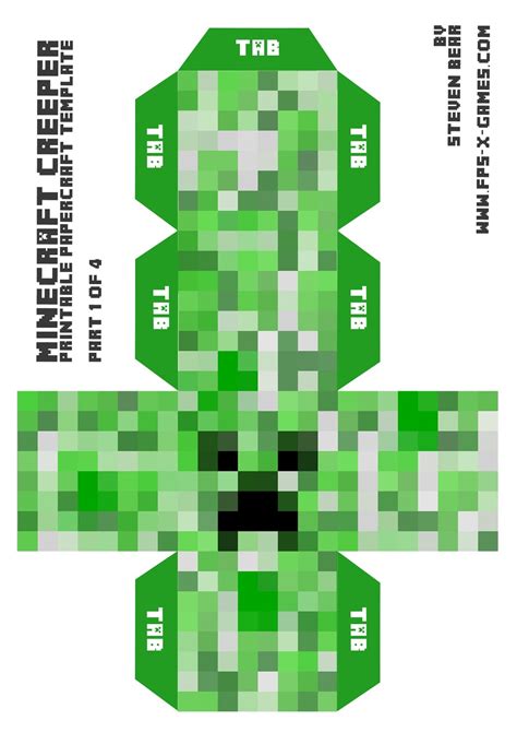 Minecraft Creeper Printable Papercraft Template